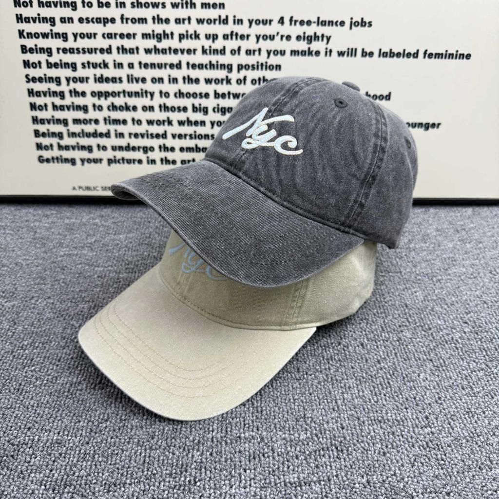 Big Head Circumference NYC Embroidery Cap Women's Spring and Summer Versatile Soft Top Baseball Cap Ins Trendy Brand Sunscreen Visor