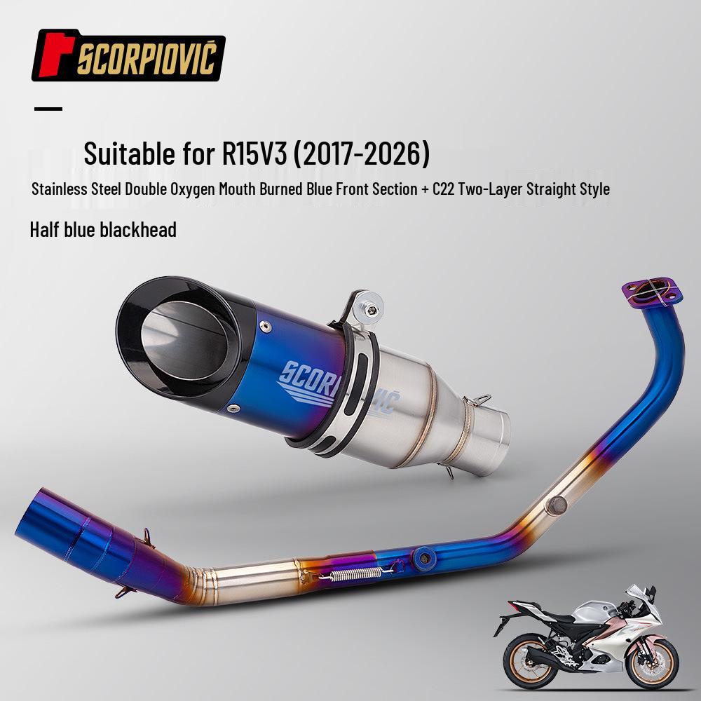 Motorcycle R15 V3 Full System Exhaust with Dual Oxygen Sensors and Muffler