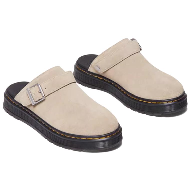 Dr. Martens Casual Cow Split Leather Round Toe Thick Sole Low Top Lifestyle Shoes Unisex Sneaker Light-Brown 40666200