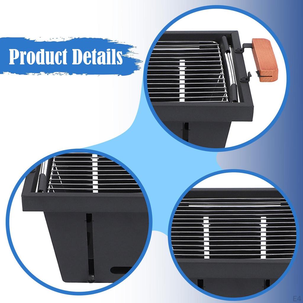 Barbecue Grill Foldable Compact Grate Net for Family Parties Garden Farmhouse