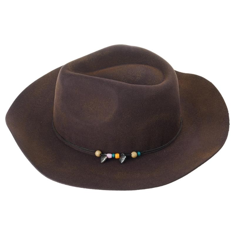 

Шерстяная шляпа хомбург ковбойская Экзотическая шляпа для женщин мужчин Реквизит для фотосъемки Вестерн для мужчин женщин Унисекс Головной убор 1