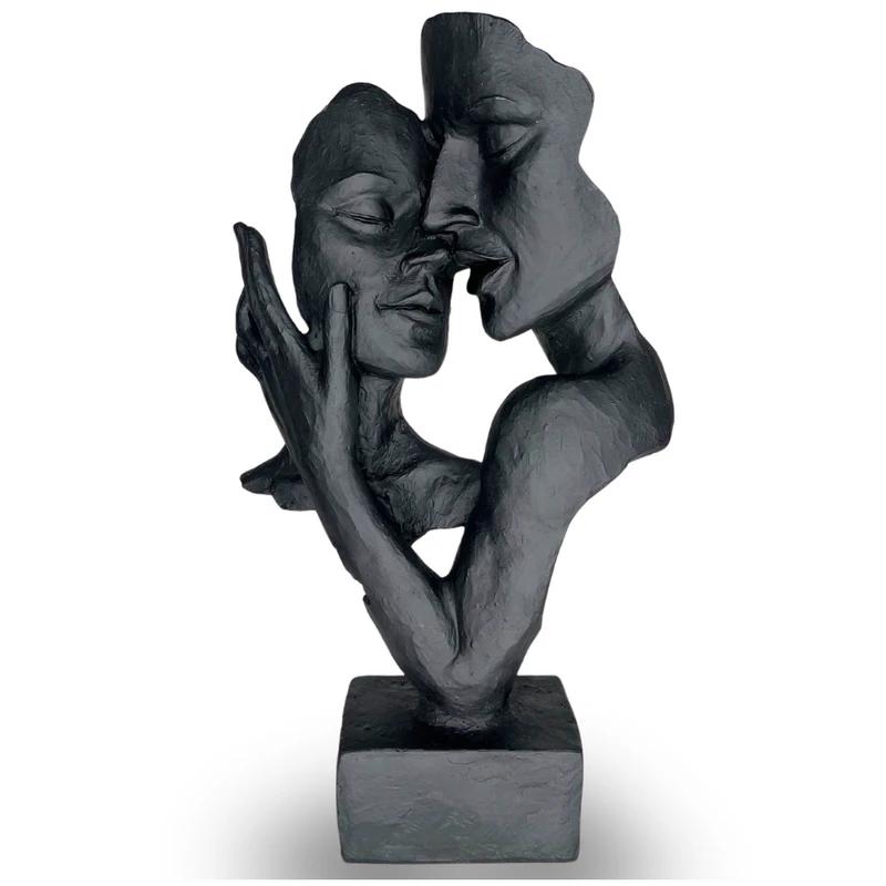 Modern Decorative Figurine - Decorative Sculpture Faces Lovers - FaceS Black