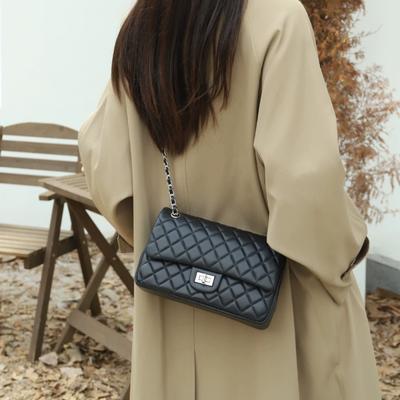 New First-layer Sheepskin Rhombus Chain Bag Trendy Fashion Versatile Commuter Underarm Shoulder Messenger Bag Portable Women's Bag