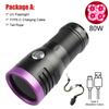 60W/80W/120W High Power UV Flashlight 3/4/6-CORE 365nm Type-C Rechargeable Black Mirror Purple Light Wood's UV Detection Lantern