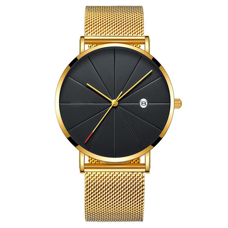 Men's Cross-Border Fashion Mesh Strap Quartz Watch - Casual Business Gift