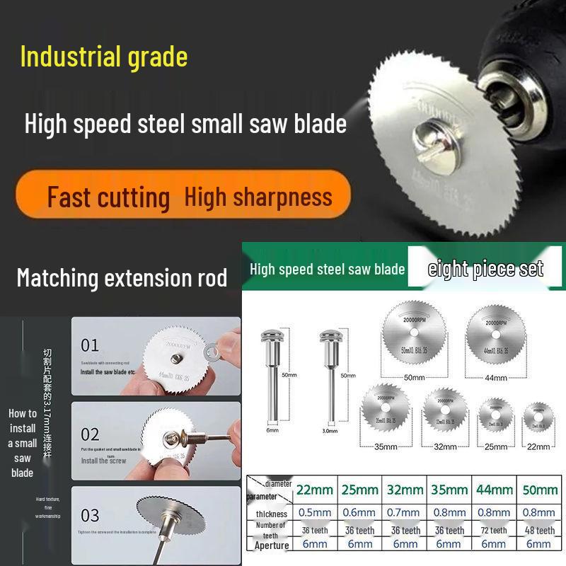 High-Speed Steel Mini Saw Blade Set: Ultra-Thin Circular Cutting Discs for Wood, Aluminum, Metal, and Electric Drills
