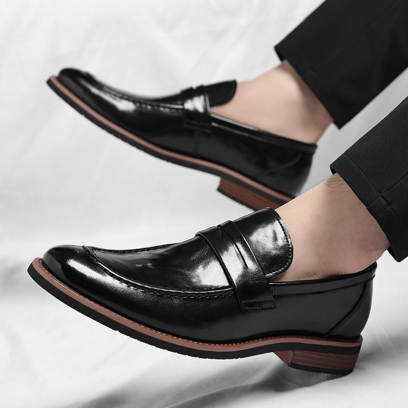 Fashion High Quality Genuine Leather Business Casual Shoes Fashion Comfortable Soft Loafers Large Sizes 37-48 Men's Elegant Party Shoes