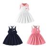 Toddler Baby Girls Sleeveless Dress Lapel Pleated Dress