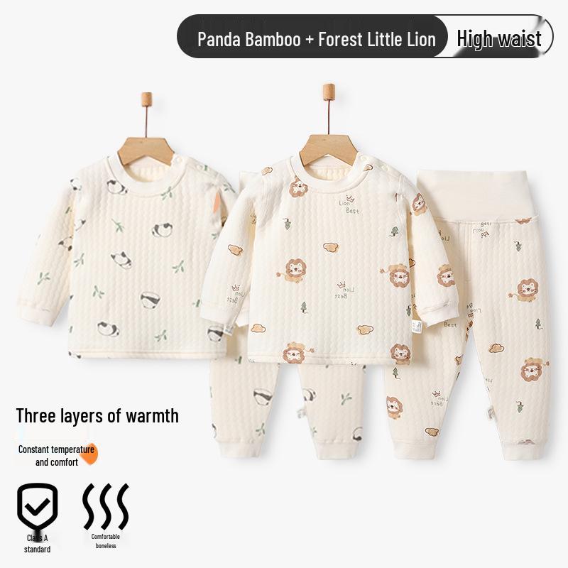 Jingqi Pure Cotton Baby Warm Underwear Set for Boys & Girls - Autumn & Winter Collection