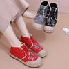 Autumn and winter old Beijing cloth shoes ethnic style embroidered shoes comfortable linen retro fashion high-top boots casual big head shoes