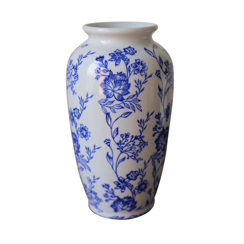 Vaso de Porcelana Azul e Branco Vaso de Cerâmica Garrafa de Porcelana Vintage Vaso de Flores Recipiente de Armazenamento Terrário Decoração de Casa