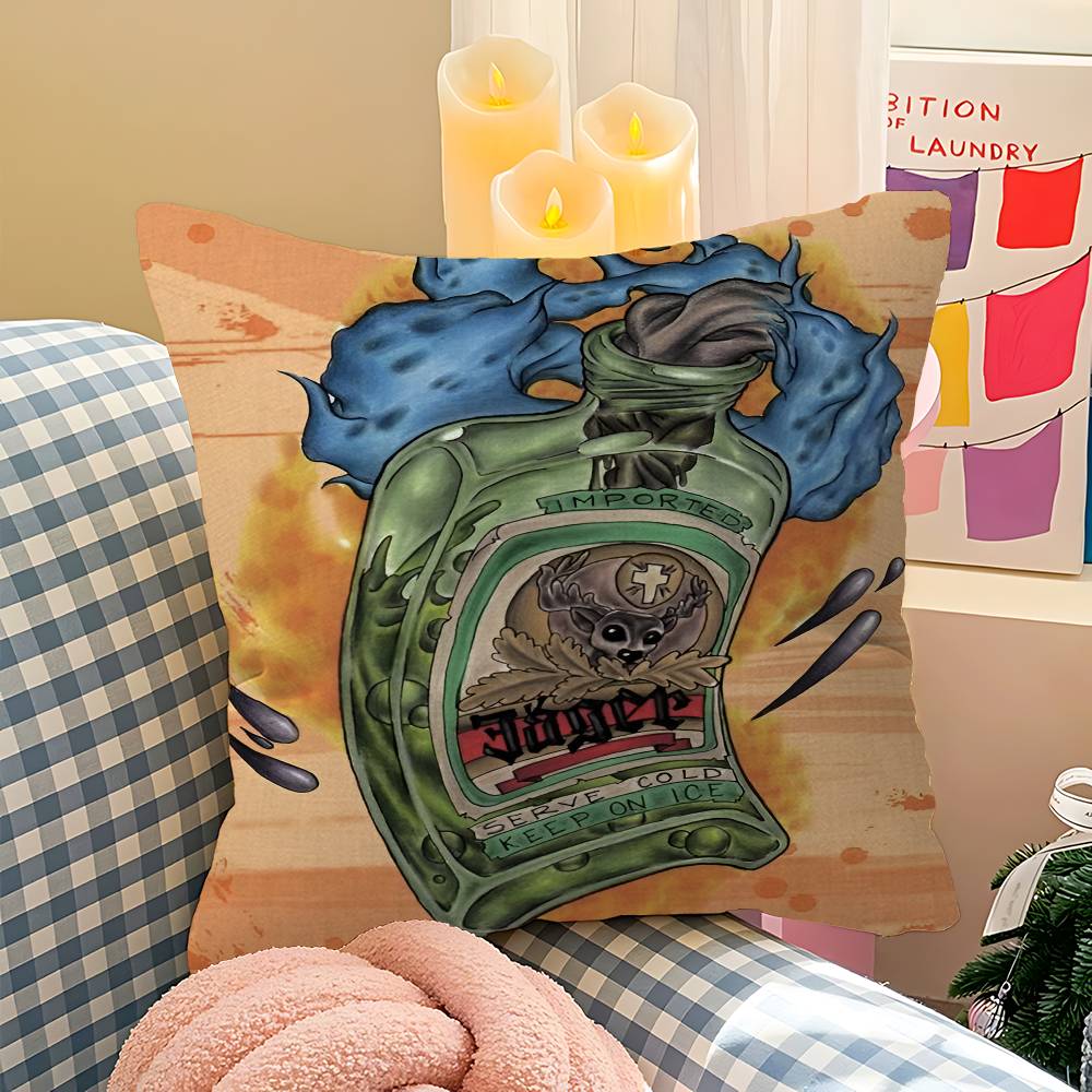 Classic Jagermeister Tin Sign Bar Pub Decorative Room Aesthetics Pillow Case Home Decor Bedroom Sofa Bed Couch Pillow Cover