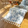 Retro Table Runner Blue Floral Kitchen Rectangle Table Runner Kitchen Table Decoration Indoor Outdoor Home Party Supplies