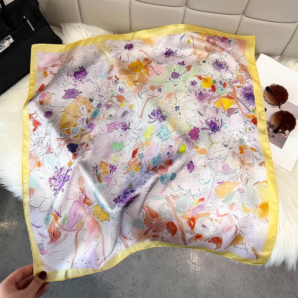 Fashion Square Fashion Foreign Style Small Silk Scarf Women'S Headband Decorative Scarf Dual-Purpose Small Square Scarf New Scarf