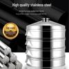 SuLe 47cm Rectangular 5-Layer Thickened Stainless Steel Steamer Pot