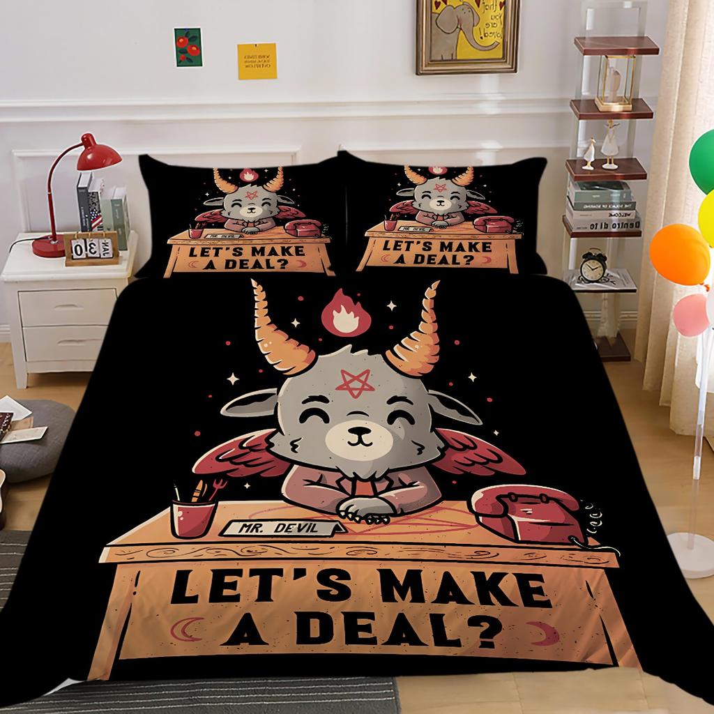 Home Bedspreads Cartoon Magic Cat Pillowcase Comforter Quilt Cover Set Bedding Sets