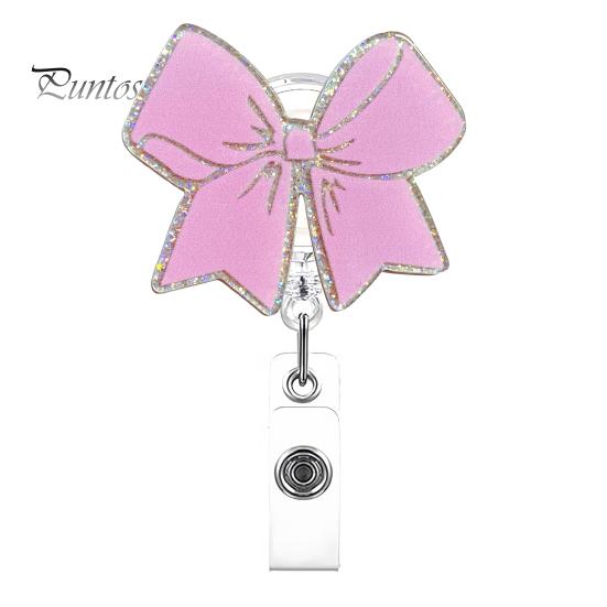 

Катушка-бейдж для удостоверения личности, вращающийся на 360 градусов зажим, сверкающий нескользящий выдвижной держатель для бейджа, зажим для врача, медсестры, медицинского персонала, офиса розовый