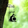 Metal Wall Hanging Halloween Witch Decoration with Cauldron Hanging Sign Indoor Outdoor Halloween Craft Ornament for Seasonal Home Display
