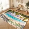 Octopus Sea Life Theme Crystal Velvet Floor Rug Personalized Custom Name Text Warm Carpet Home Decoration