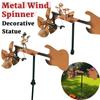 Funny Percussionist Figurine Metal Wind Spinner Rockin Art Figurine  Garden Courtyard