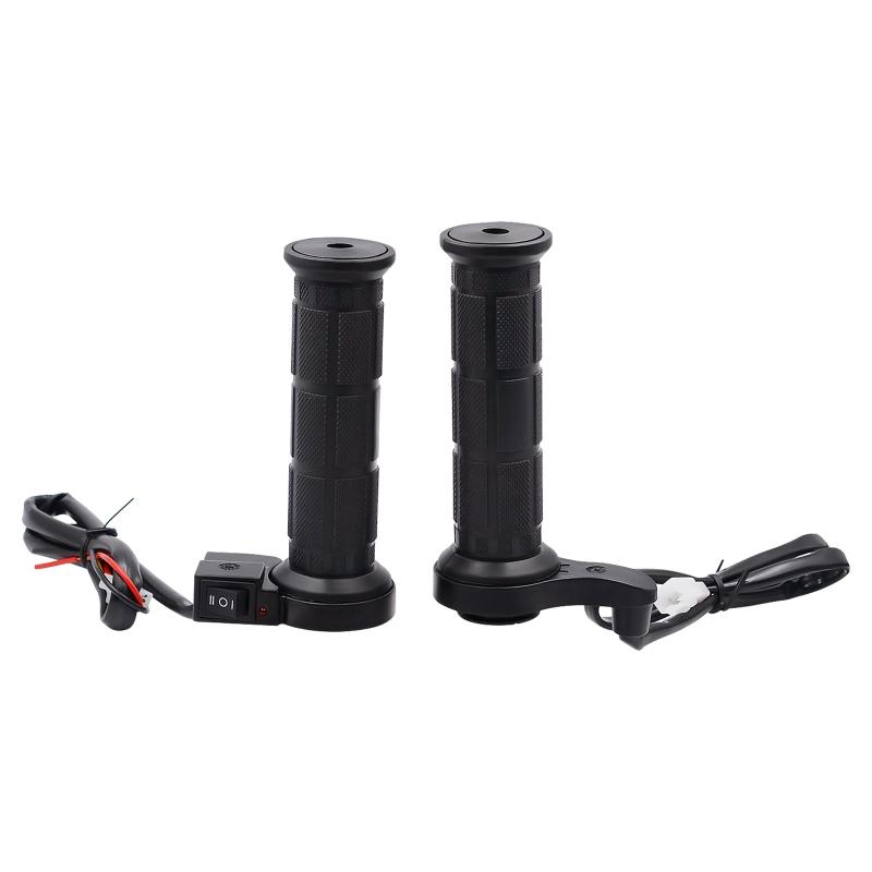 Heated Hand Grips Electric Hot Warm Handlebar Motorcycle ATV Temperature Adjust