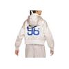 Nike Printed Letter Stand Collar Hooded Long Sleeve Jacket Women Jackets White DV8083-104