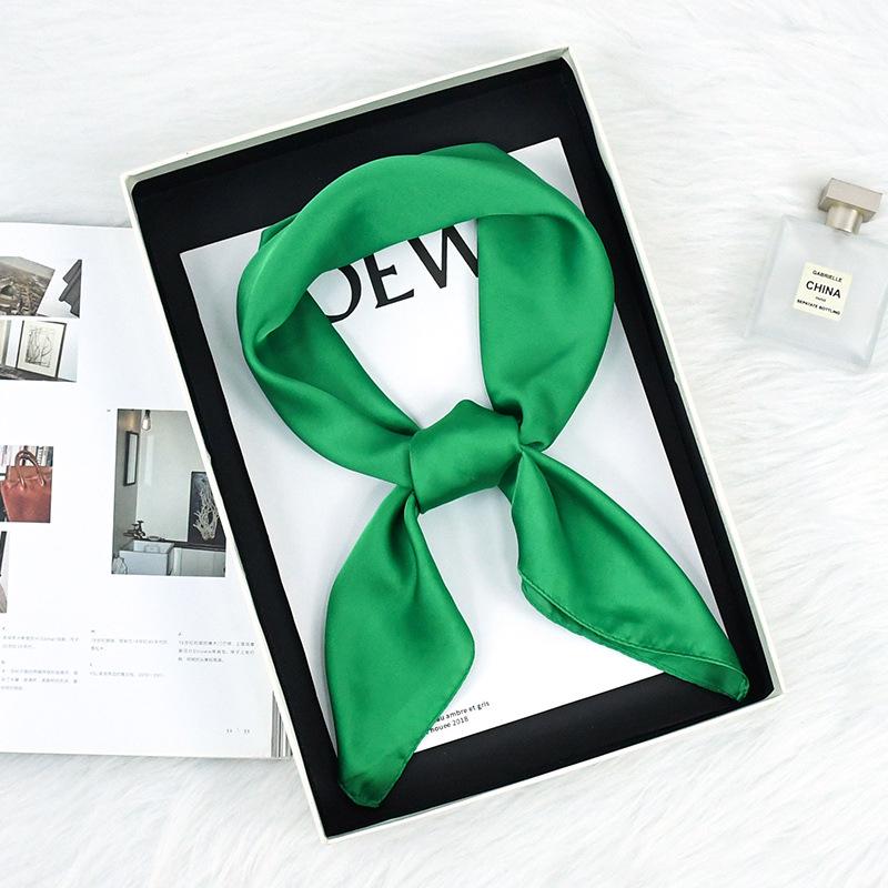 Spring/Autumn Solid Color Silk Scarf: 70cm Stylish & Versatile Women's Neck Accessory