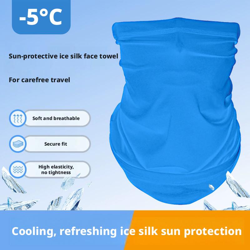UPF40+ Ice Silk Sun Protection Neck Gaiter Cooling Sweat-Wicking Breathable 4-Way Stretch Outdoor Scarf for Adults OEM/ODM