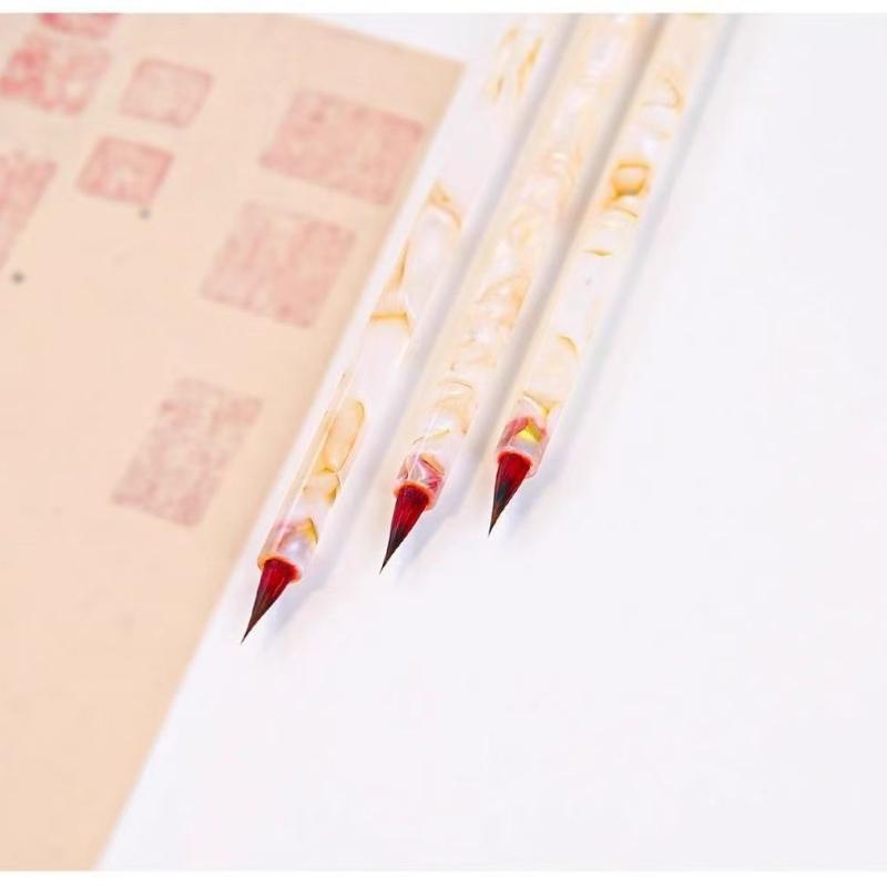 Calligraphy Small Red Hair Wolf Hair Small Case Brush Thin Gold Body Hook Pen Meticulous