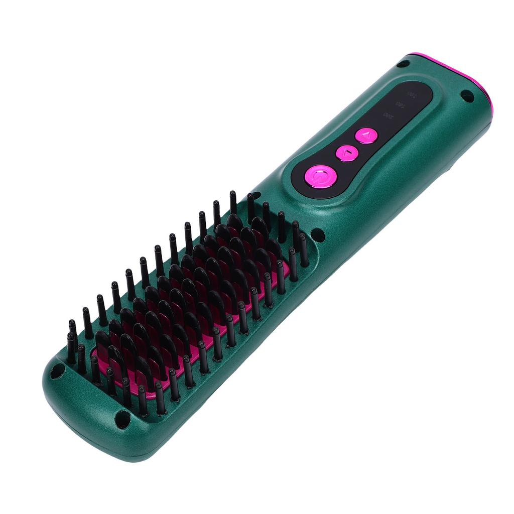 Cordless Hair Straightener Brush Hot Brush Hair Straightener Curler USB Rechargeable for All Hair Type