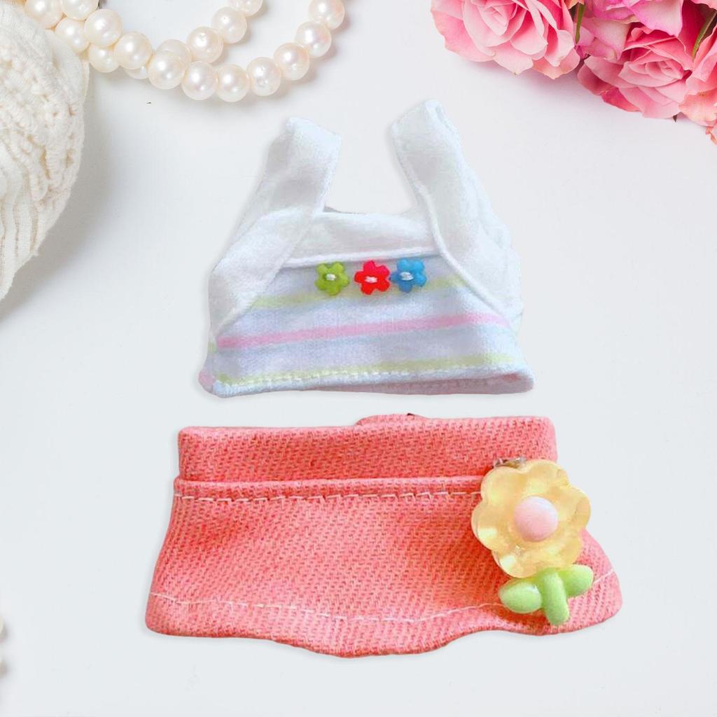 Plush Doll Clothes, Skirt And Tank Top, Cute Decoration, Handmade Toy, Doll Clothing Accessories, for Gift, Birthday, Cosplay