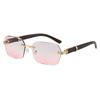 Manufacturer UV400 Female Sunglasses for Women Frameless Sun Glasses in Various Colors Transparent Blue Gray Tea