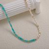 Collar Tesoro de Plata de Ley S925 con Piedra Natural Tianhe y Perla de Agua Dulce de Colores para Mujer, Empalme de Cuentas Retro de Nicho
