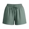 Women Drawstring Waist Cotton Linen Shorts with Pockets Casual Loose Fit Summer Beach Shorts with Back Pocket