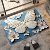 VIKAMA Minimalist Butterfly Quick Drying Anti-Slip Floor Mat for Bathroom Entrance - Non-Slip Carpet Mat