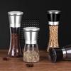 Salt Pepper Shakers Set Stainless Steel with Stand Salt Pepper Mill Manual Spice Pepper Grinder Mill Kitchen Tools for Household