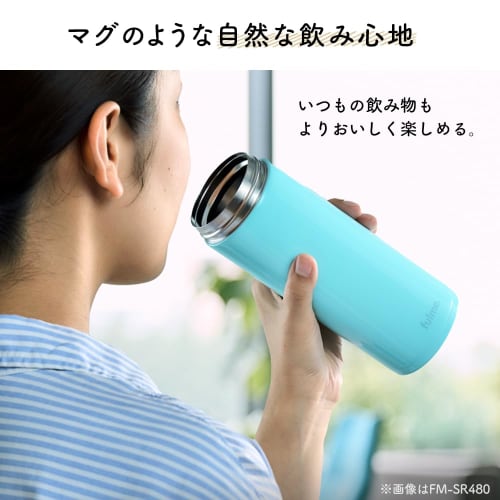 IRIS OHYAMA Fullme Stainless Steel Water Bottle/Tumbler/Mug, 600ml, Glossy Pink, with Lid and Handle, Insulates Hot and Cold Water, Vacuum Insulated,