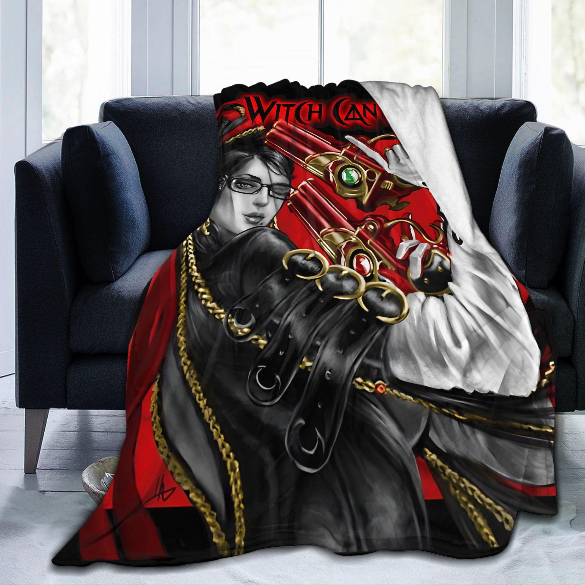 Witch Can Do It Bayonettas Knitted Blanket Fleece Soft Throw Blanket for Bedroom Sofa Bedspread 75X95CM
