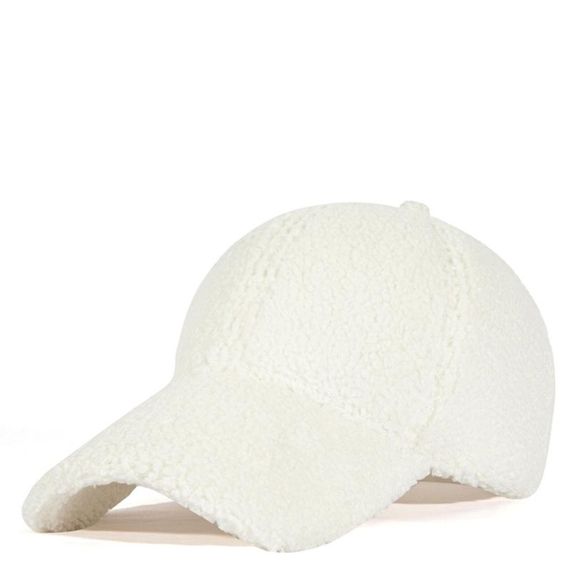 Tide Versatile Men'S And Women'S Baseball Cap Thickened Thermal Cap Women'S Tide Lamb Plush Hat
