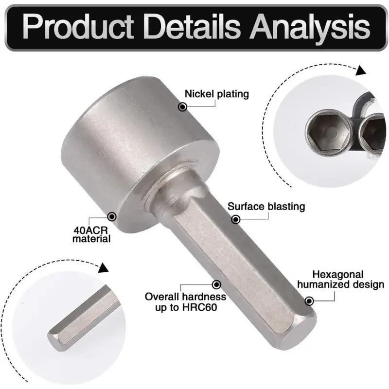 9pcs/set 5mm-13mm Hex Sockets Sleeve Nozzles Nut Driver Set Screwdriver Set Adapter Metric Socket Powerful Drill Bit Tool Wrench