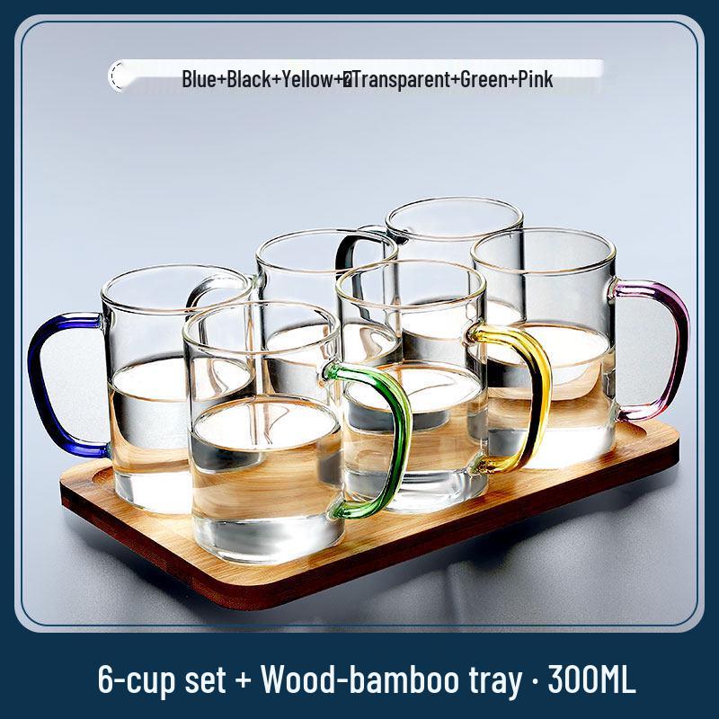 ZISIZ High Borosilicate Glass Tea Mug with Handle