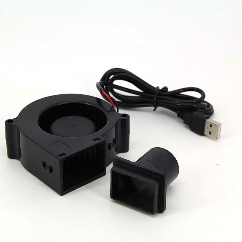 Výkonný 75mm chladicí turbo ventilátor 7530 s DC kabelem 5V a USB pro grilování na dřevěných kamnech BBQ