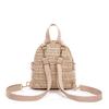 Stroh Gewebter Rucksack Damen Koreanischer Stil Perlen Dekor Leicht Casual Tagesrucksack Kleine Reise Strandtasche