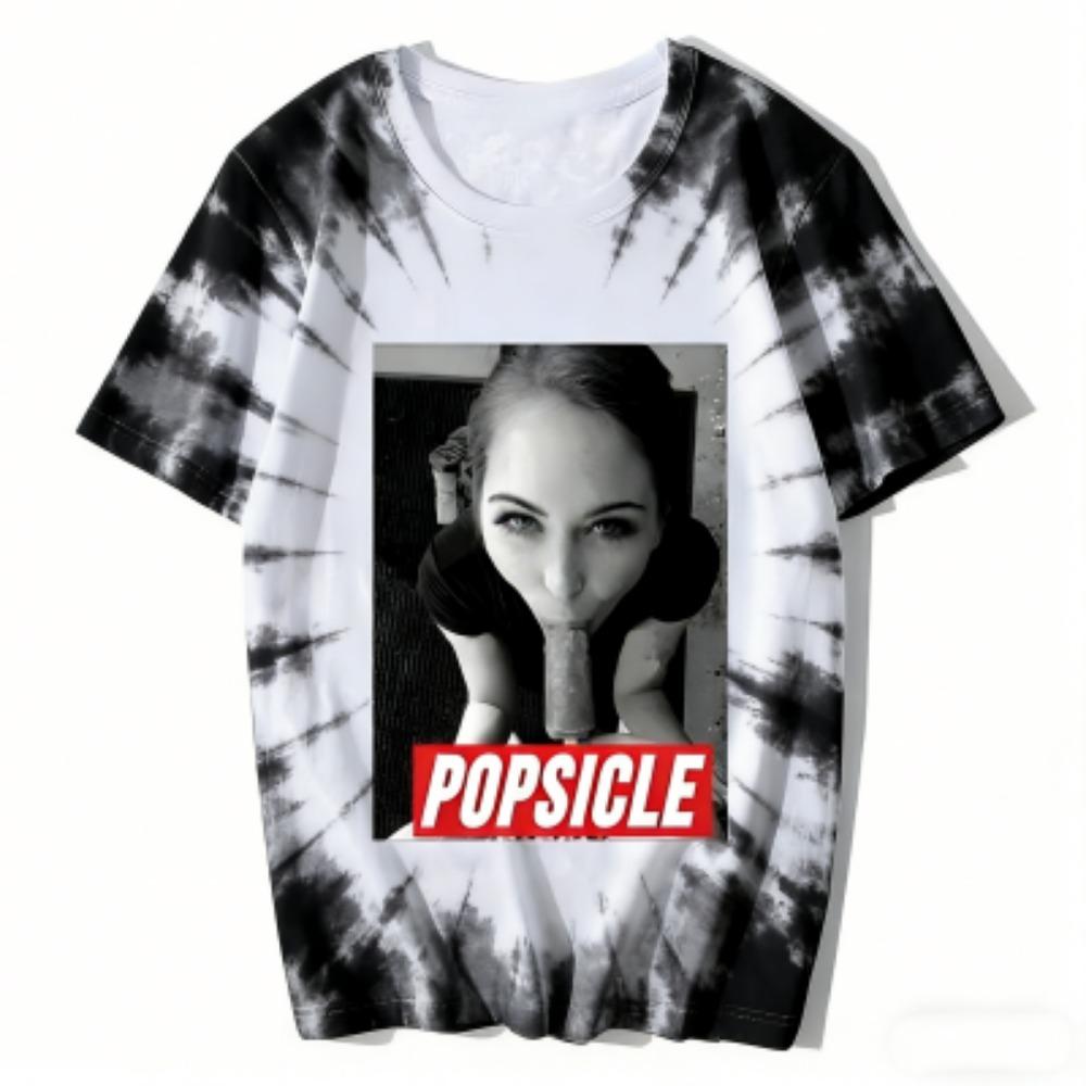 

Fashion Fun Eating Popsicles Print Men s T-Shirts Fashion Street Short-Sleeve Outdoor Casual Tops for Men s and Women s Tees Top XXS