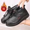 Winter New Women's Cotton Shoes Piled Thickened Boots Middle-aged and Elderly Leather Waterproof Snow Boots Mother Shoes Warm Cotton Shoes