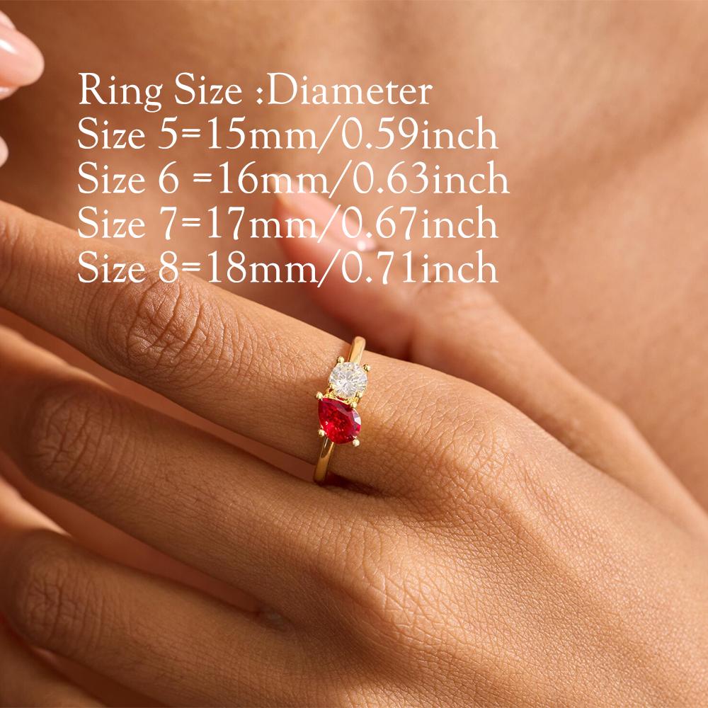 Wedding Proposal Anniversary Custom Birthston Diamond Rings For Women Stainless Steel Gold Color Waterproof Jewelry Birth Gift
