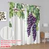 2pcs,2D Plane Printing Curtain Popular Grape Vines Durable 100% Polyester Fabric (without Rod) Gifts Use for Bedroom Living Room