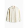 H M Corduroy sHirt Loose Fit wHite