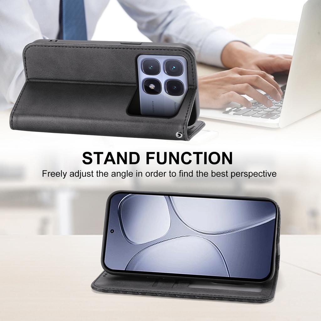 For Xiaomi Redmi K70 Ultra Case Calf Texture PU Leather Phone Cover with Wallet