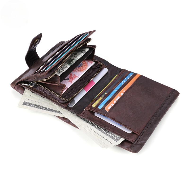 Genuine Leather Wallet Short Coin Purse Simple Bag Wallet Men's Wallet